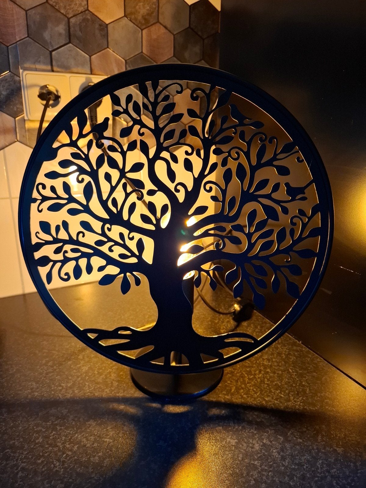 Sfeerlamp 'Levensboom' - Zwart metaal, Overige merken, Zwart, Metaal, Modern