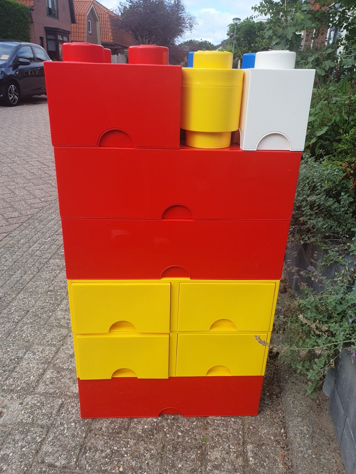 Grote Lego opbergkast met lades - rood, geel, blauw, wit, Ophalen