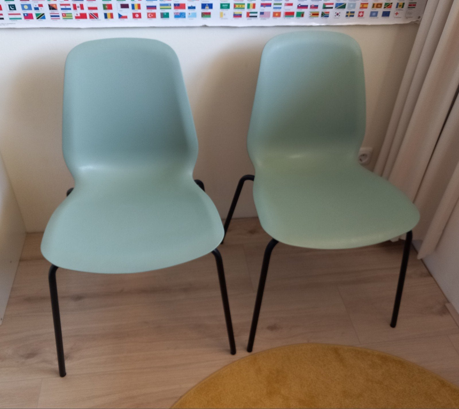Lidas stoelen ikea mintgroen, Huis en Inrichting, Stoelen, Ophalen, Zo goed als nieuw, Overige kleuren, Twee