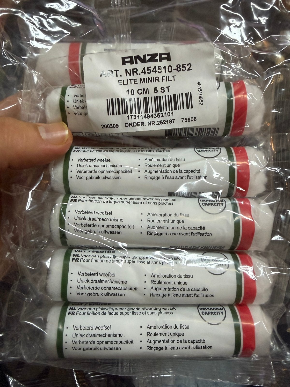 200x ANZA Elite Mini Vilt Verfroller 10 cm - 5 stuks/pak, Doe-het-zelf en Verbouw, Ophalen of Verzenden, Nieuw, Verfroller