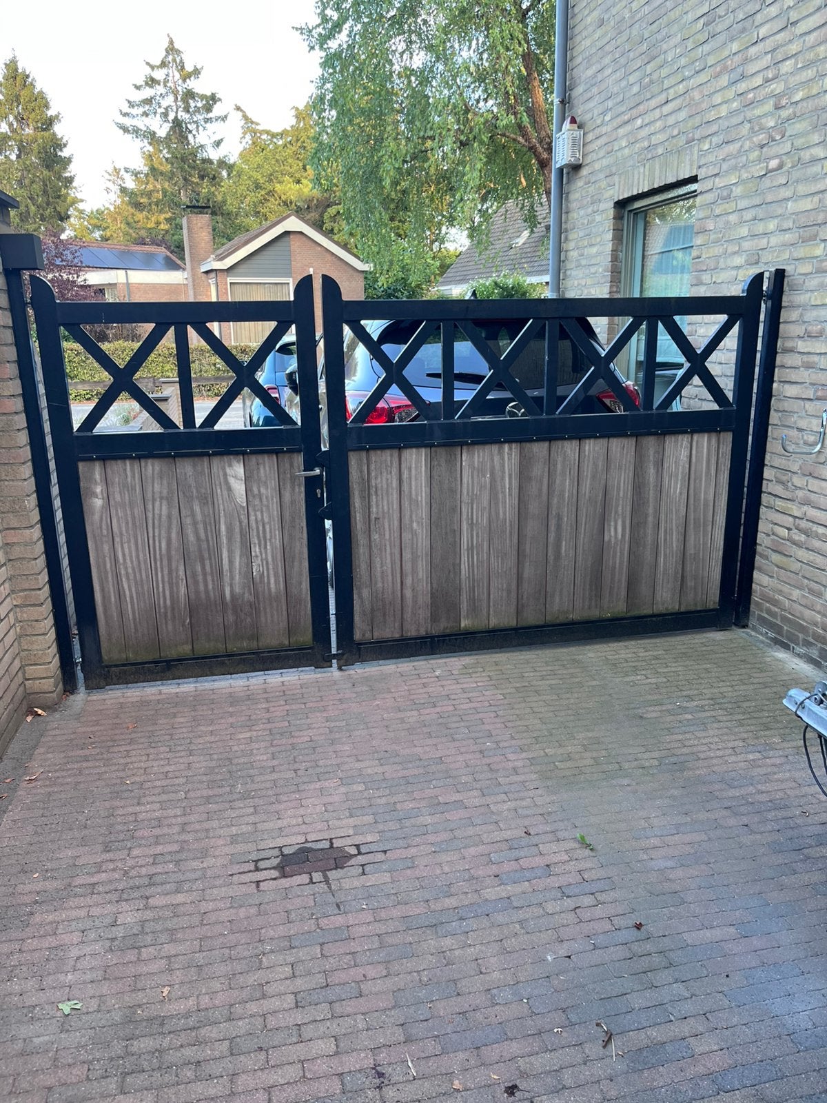 Dubbele draaipoort, Tuin en Terras, Ophalen, Gebruikt, Staal, 150 tot 200 cm