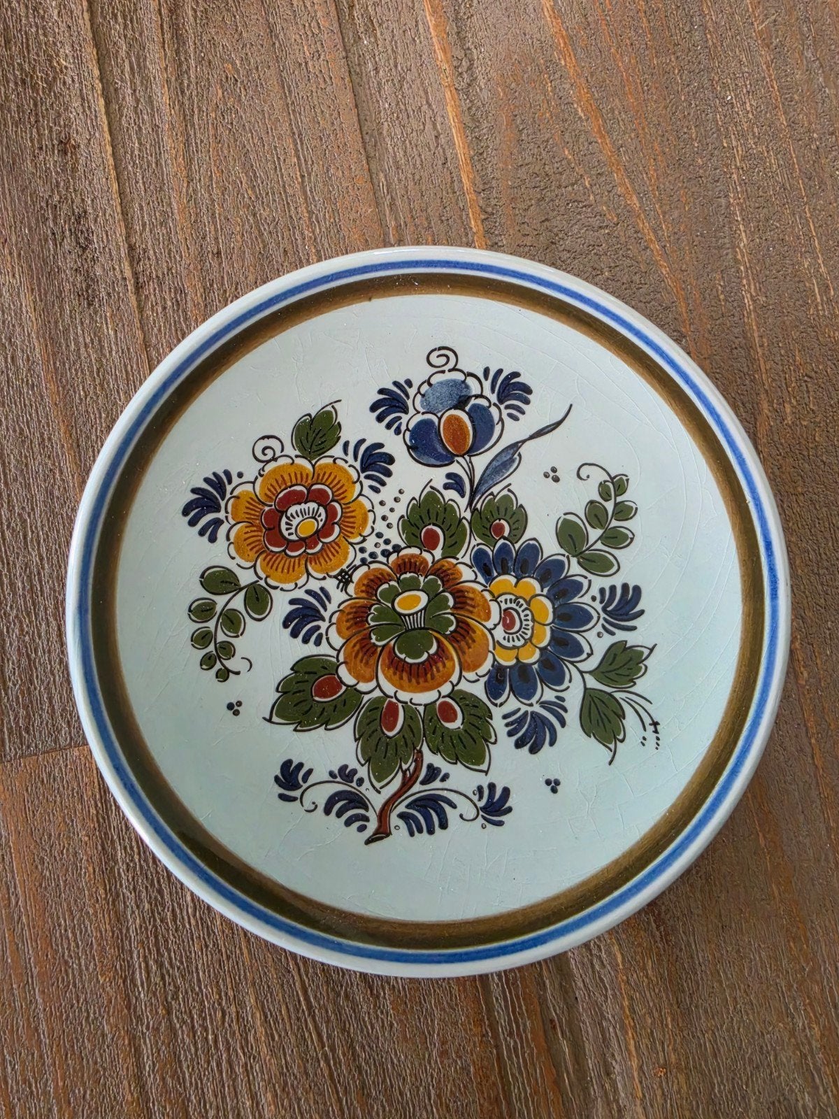 Delfts Polychroom Wandbordje - Handwerk Holland, Antiek en Kunst, Ophalen of Verzenden