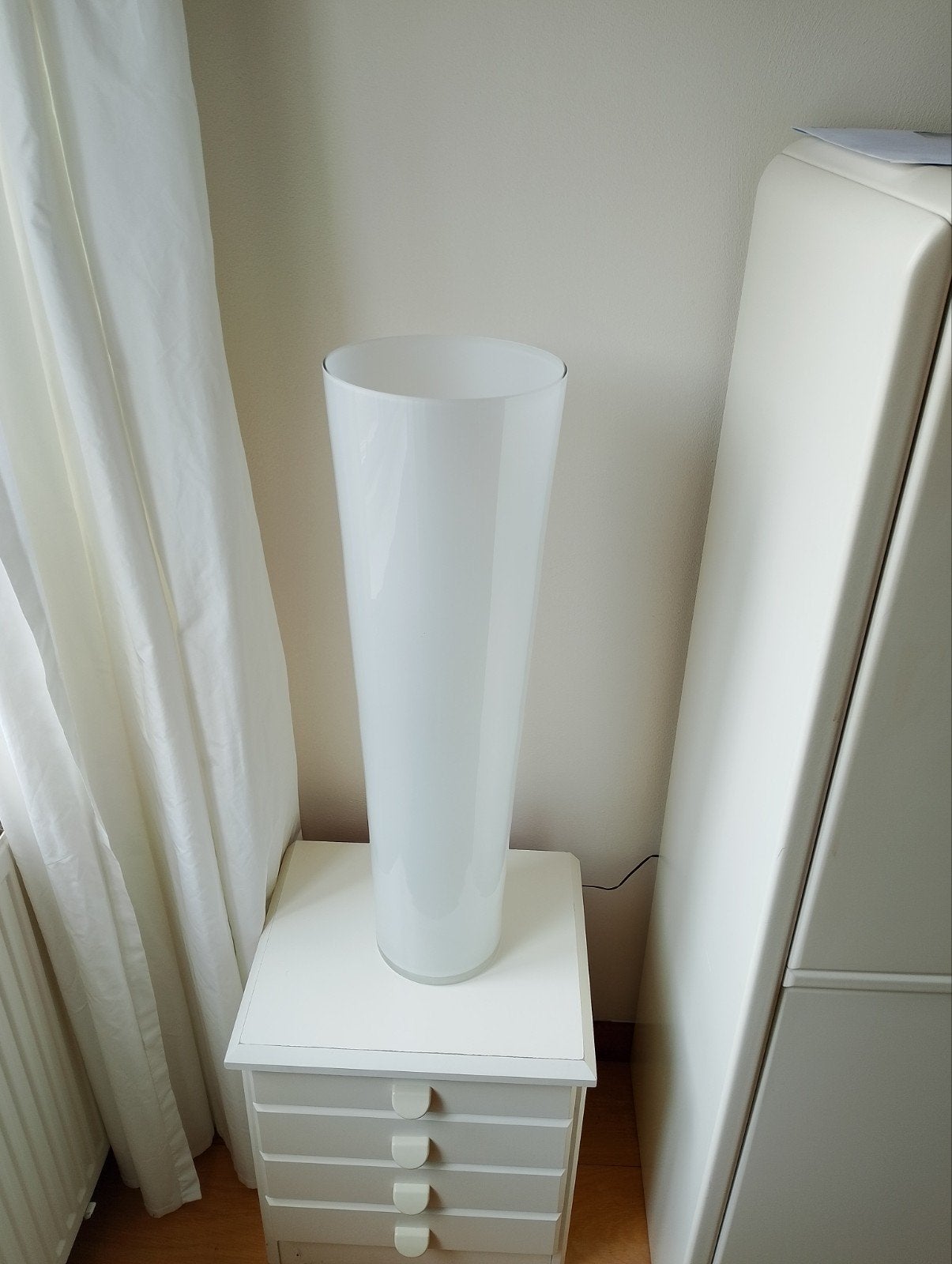 witte vaas, Ophalen, Wit, 70 cm, Geschikt voor droogbloemen