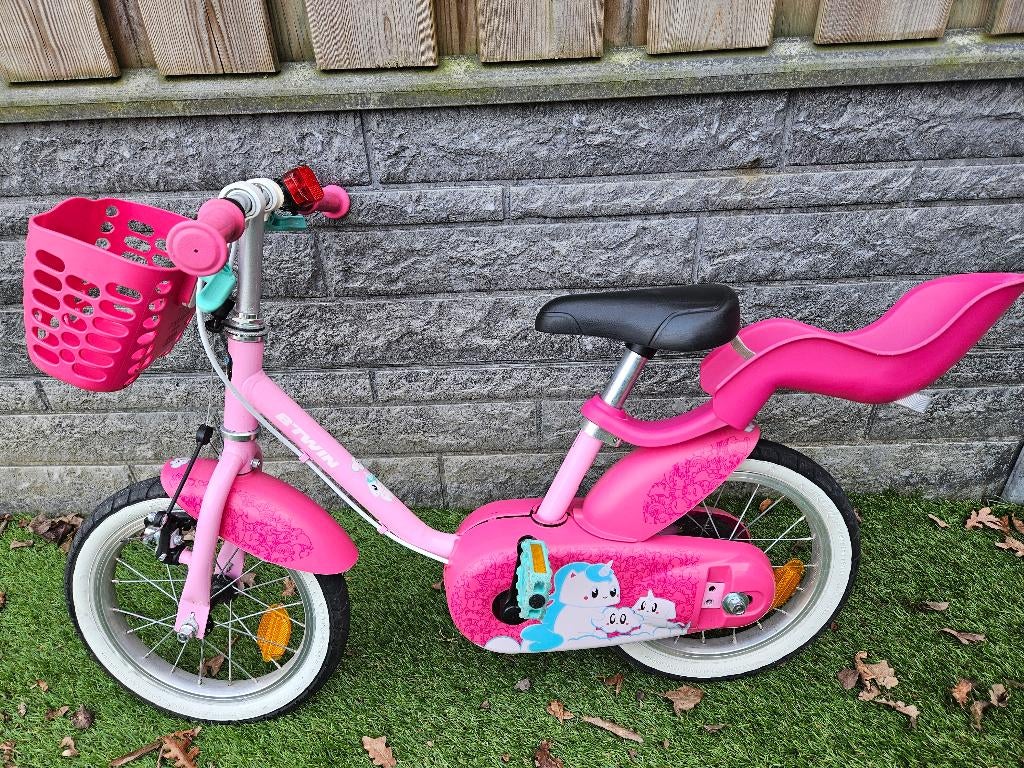 Meisjesfiets 14 inch incl. accessoires en zijwieltjes, Ophalen, Gebruikt, Minder dan 16 inch, Zijwieltjes
