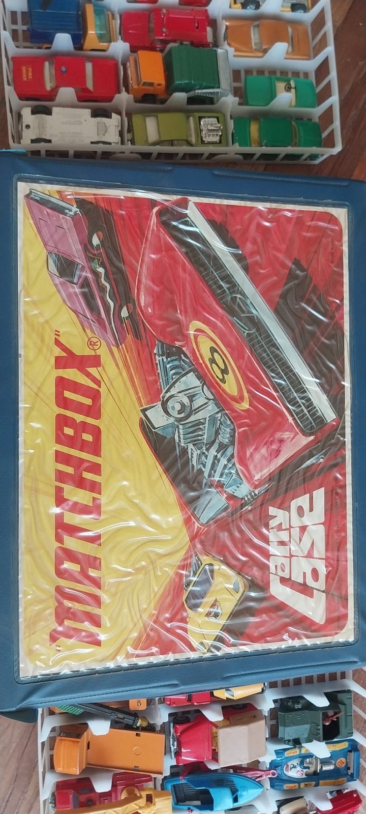 Matchbox retro 1970 koffer met inhoud, Ophalen of Verzenden, Gebruikt