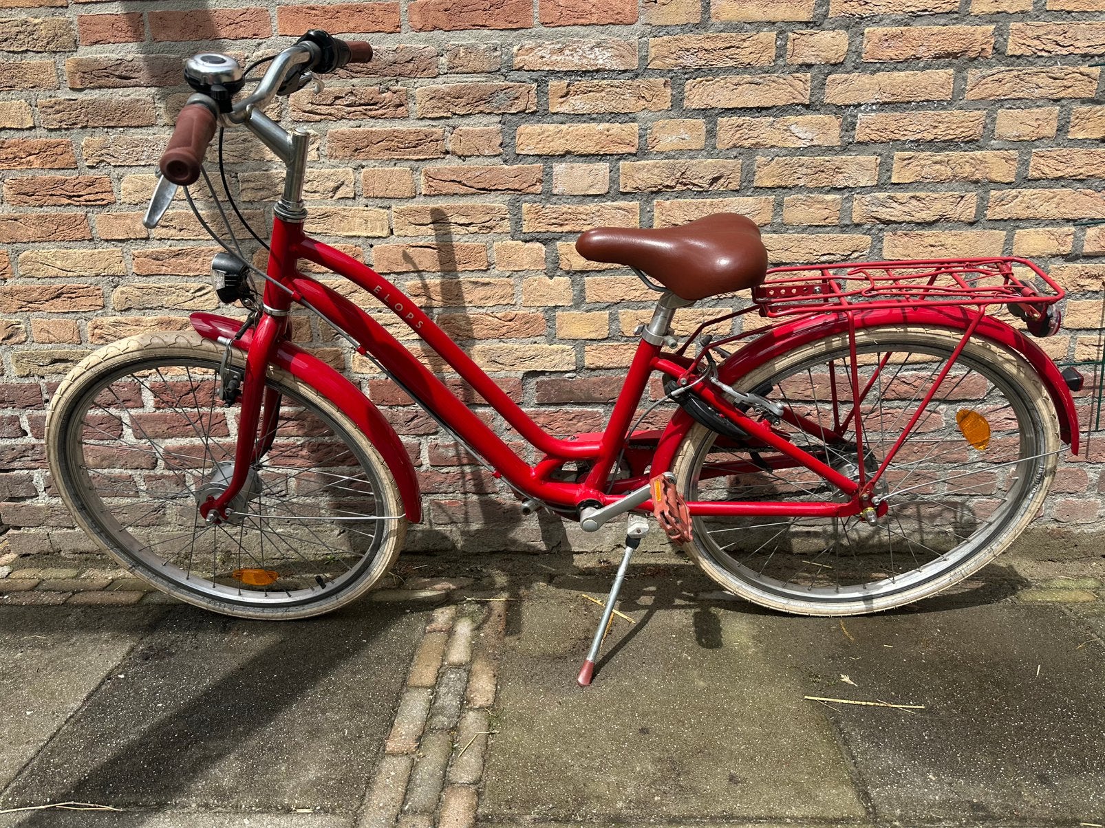 Rode Decathlon Btwin Elops 900, maat 24 inch, Fietsen en Brommers, Fietsen | Meisjes, Ophalen, 24 inch, Velgrem, Versnellingen
