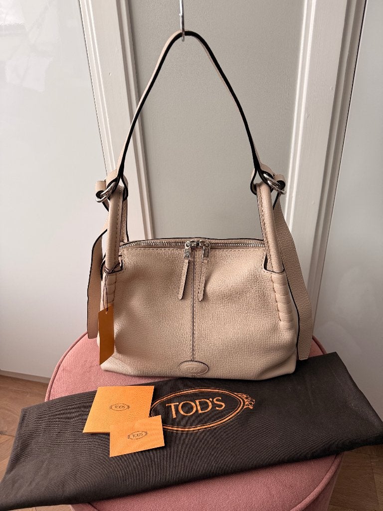 tod's boston hobo tote handbag bag tas, Ophalen of Verzenden, Nieuw, Beige, Handtas