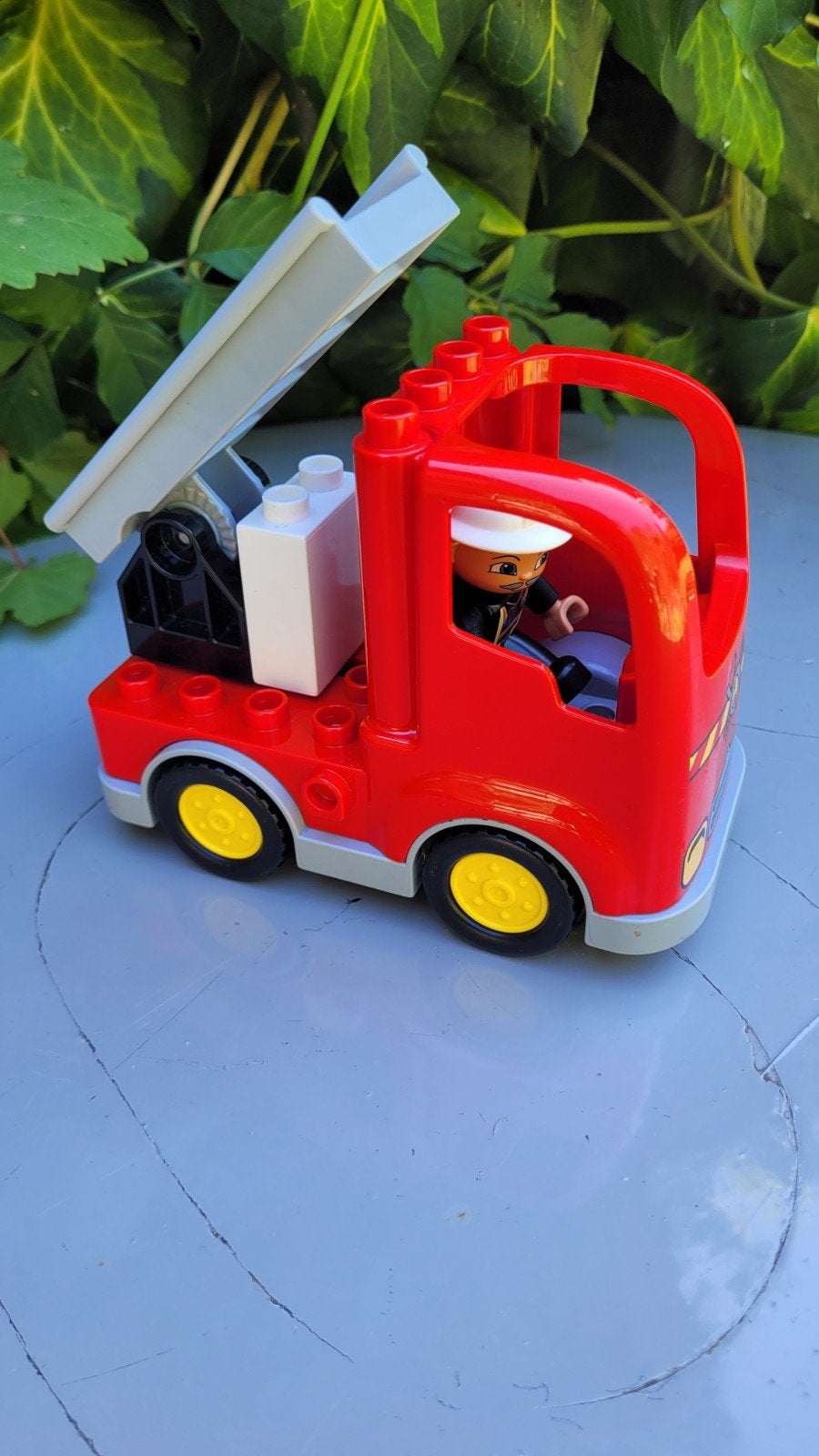 LEGO Duplo Brandweerwagen met Brandweerman, Ophalen of Verzenden, Gebruikt