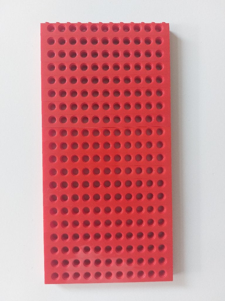 20 technic Lego steen + gaten rood 1x12, Lego, Ophalen of Verzenden, Zo goed als nieuw, Technic
