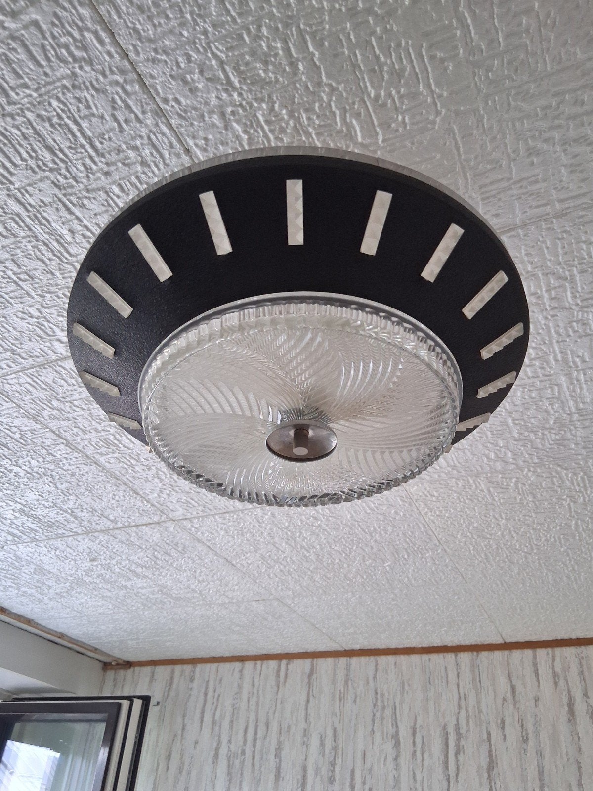 Vintage Plafondlamp - Jaren '70 Stijl, Gebruikt, Zwart, Jaren 70, Ophalen of Verzenden