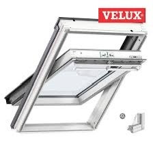 Velux solar hout wit gelakt dakraam tuimel, Doe-het-zelf en Verbouw, Glas en Ramen, Zo goed als nieuw, Dakraam, 80 tot 120 cm