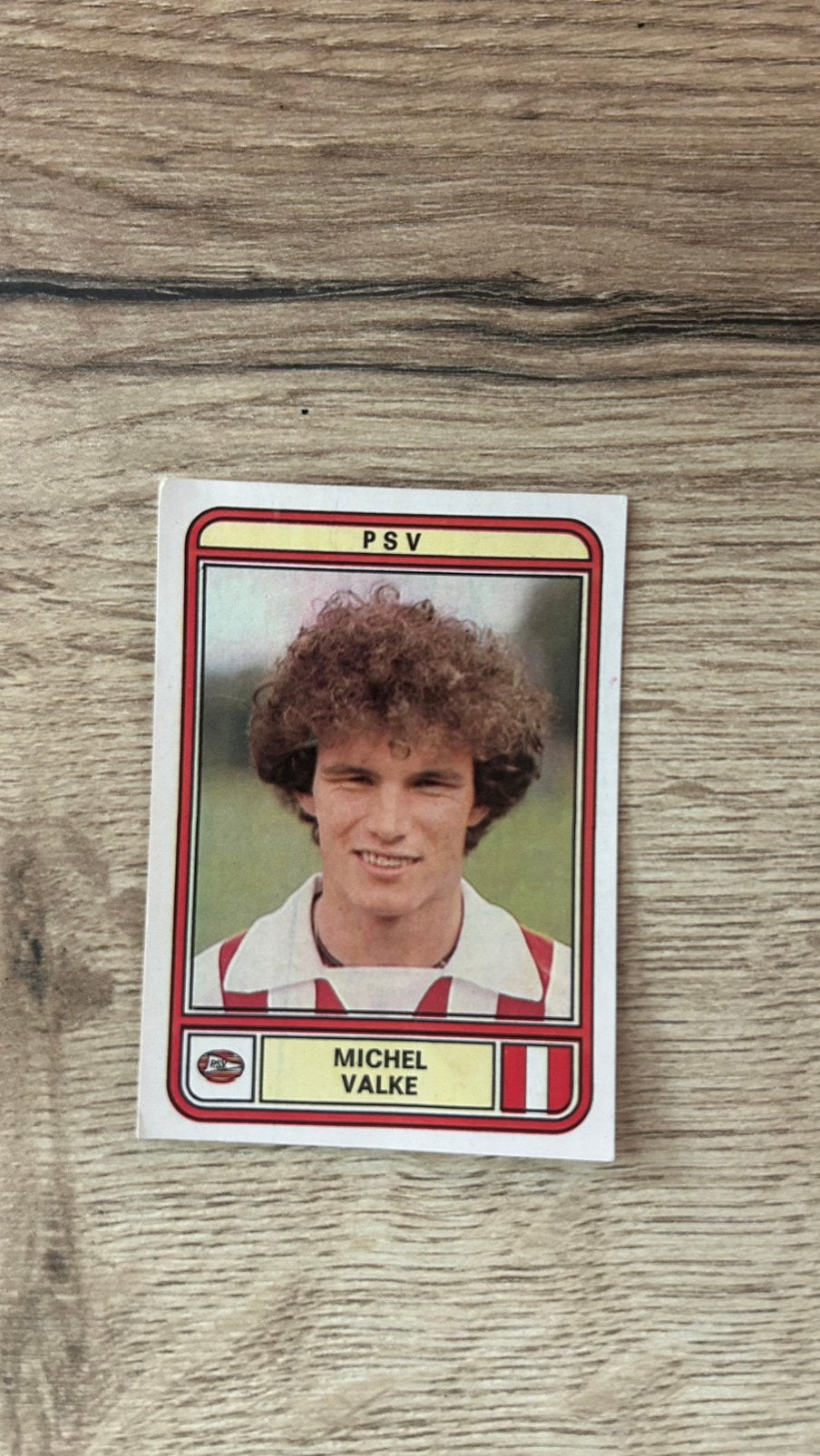 Panini Voetbal 80 plaatje Michel Valke PSV, Ophalen of Verzenden, Zo goed als nieuw, Plaatje