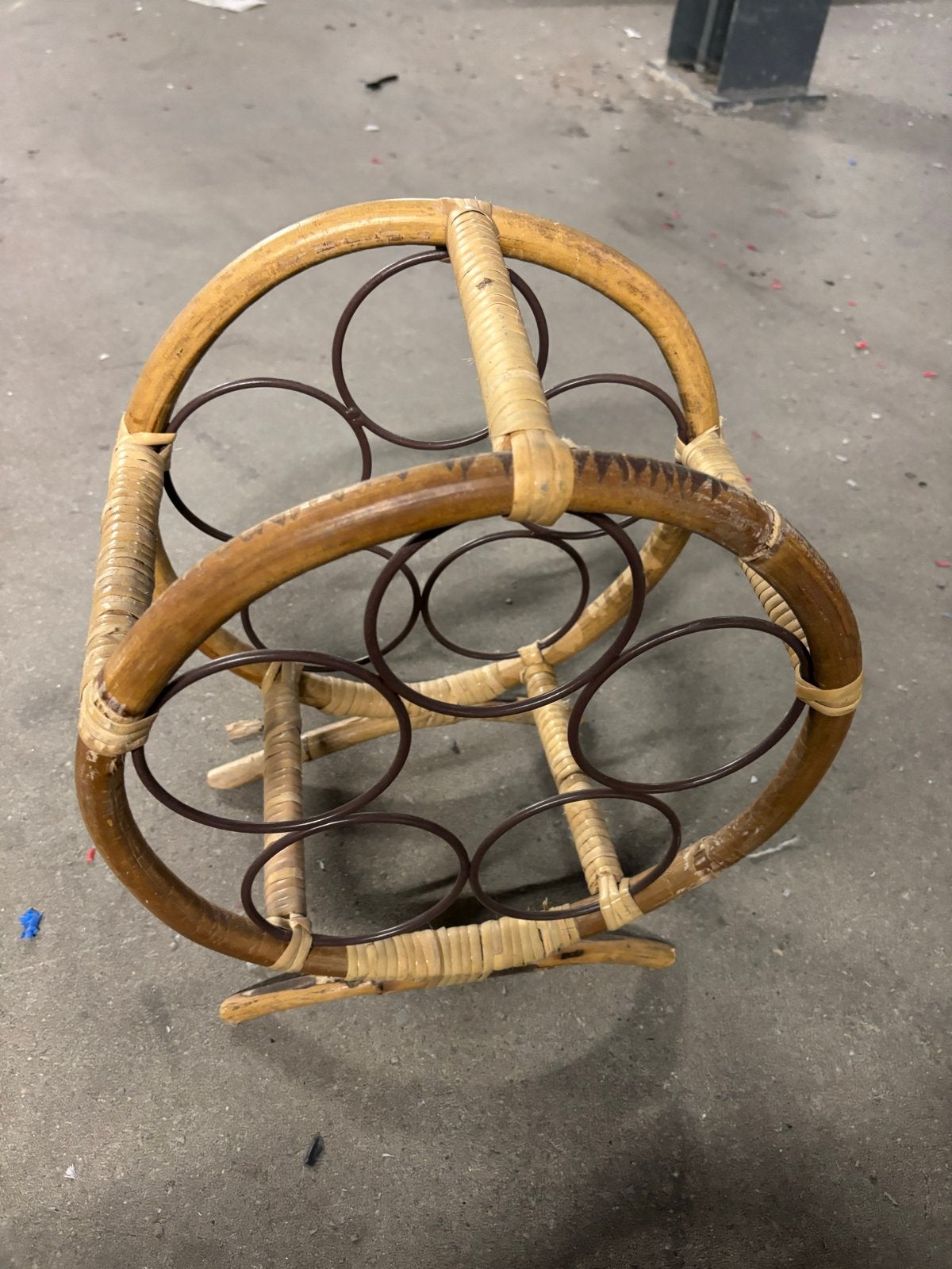 Rotan Wijnrek - Vintage Stijl, Huis en Inrichting, Woonaccessoires | Wijnrekken, Ophalen, Overige materialen, Gebruikt, 5 tot 15 flessen