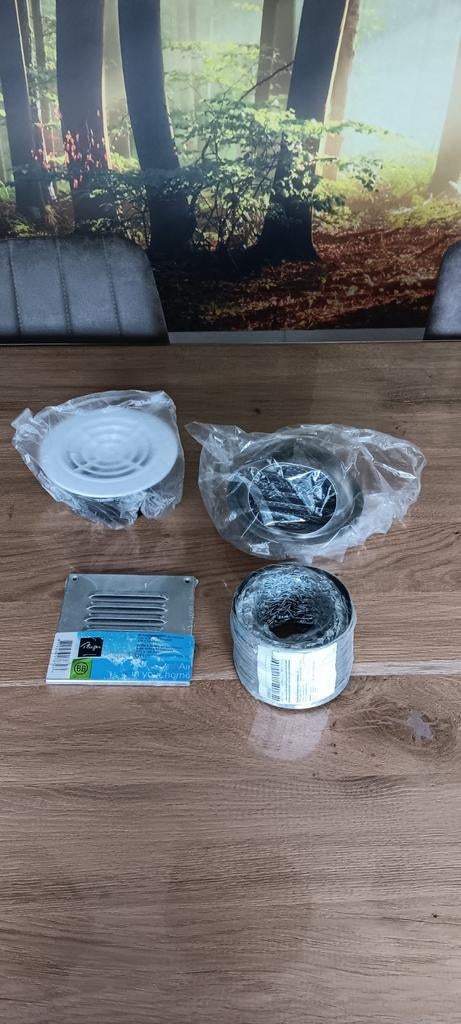 Ventilatie rooster set 10cm met extra aluminium rooster, Ophalen of Verzenden, Nieuw, Ventilator en Afzuiger