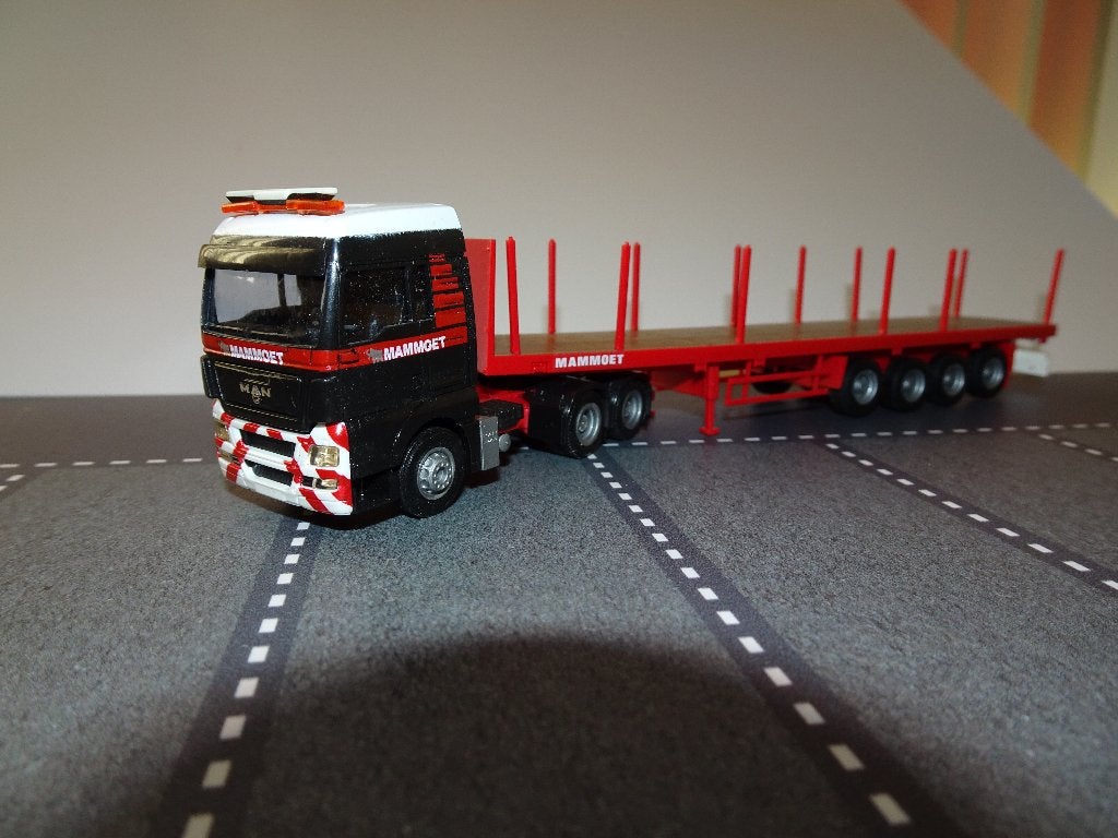 956 awm herpa mammoet man tgx rongen oplegger 1:87 truck, Ophalen of Verzenden, Zo goed als nieuw, Bus of Vrachtwagen, AWM