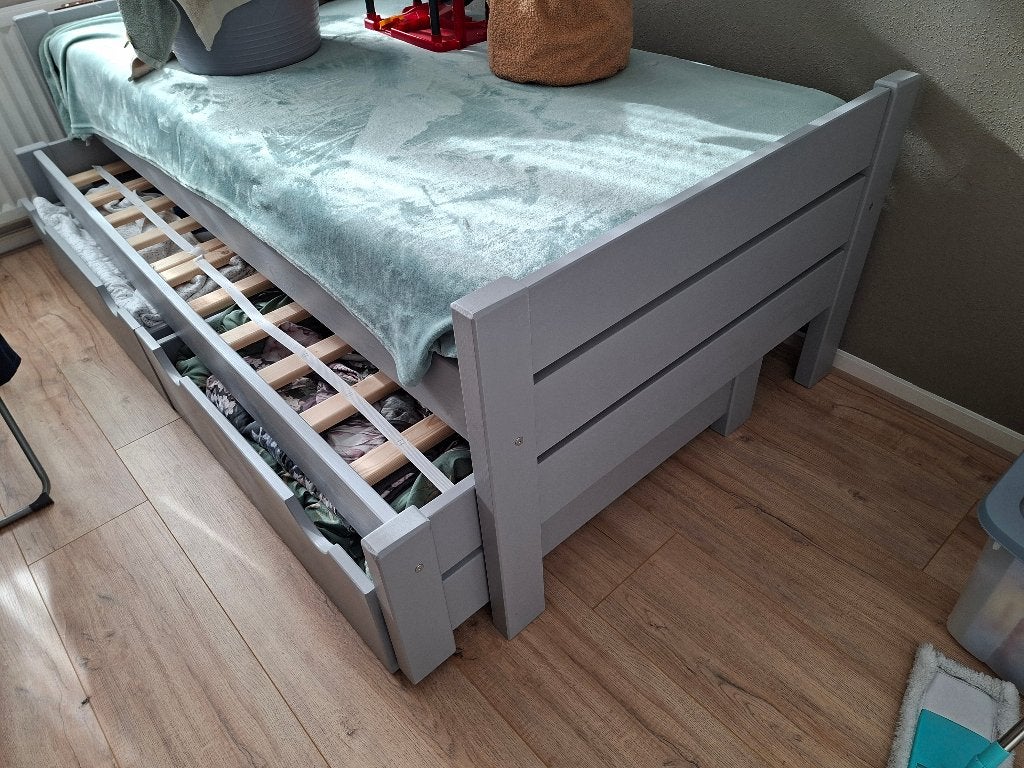 Bed met onderschuifbed, Ophalen, 90 cm, Eenpersoons, Nieuw