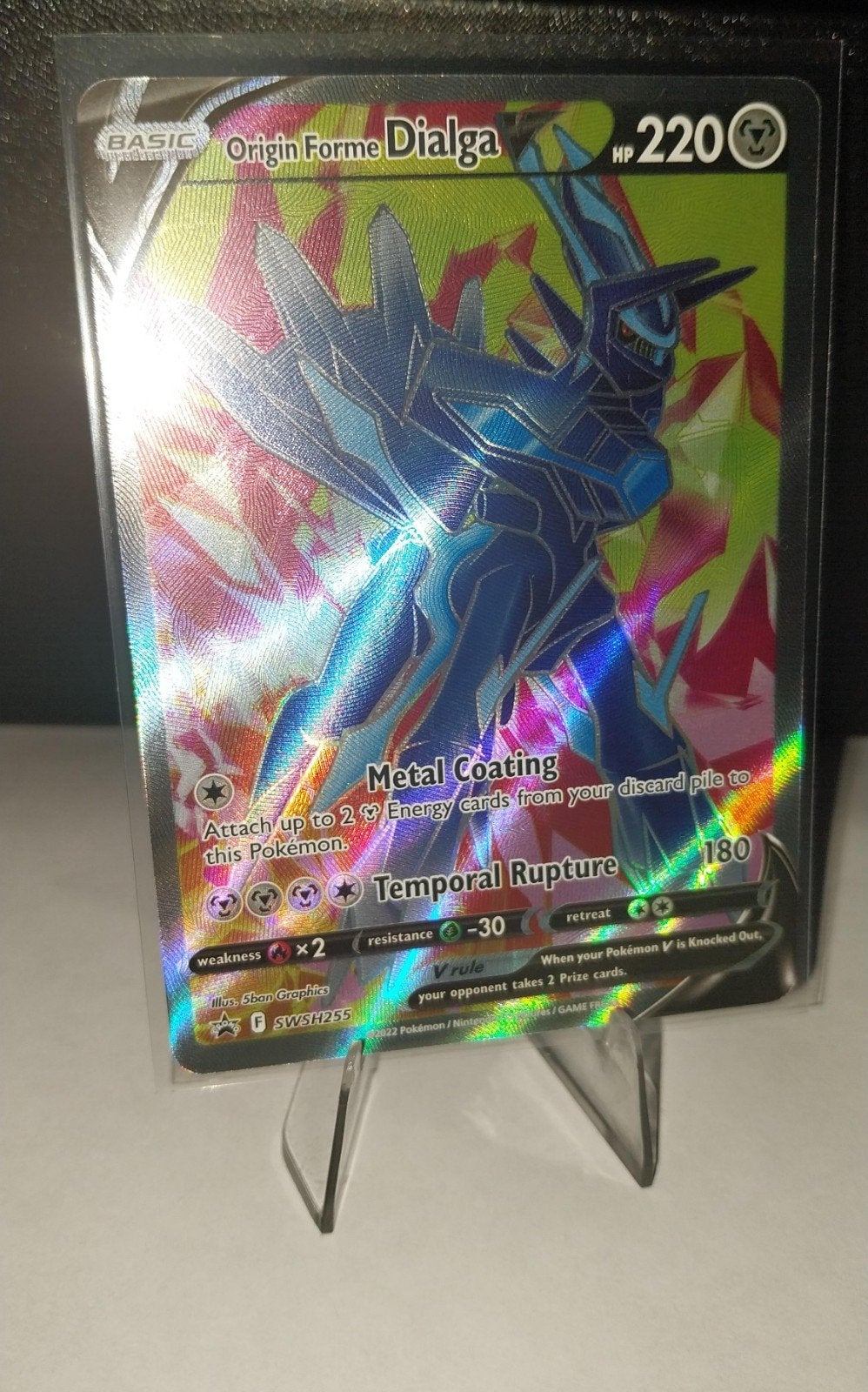 Origin Forme Dialga V (SWSH255) Pokémon Kaart Promo, Hobby en Vrije tijd, Ophalen of Verzenden, Zo goed als nieuw, Losse kaart