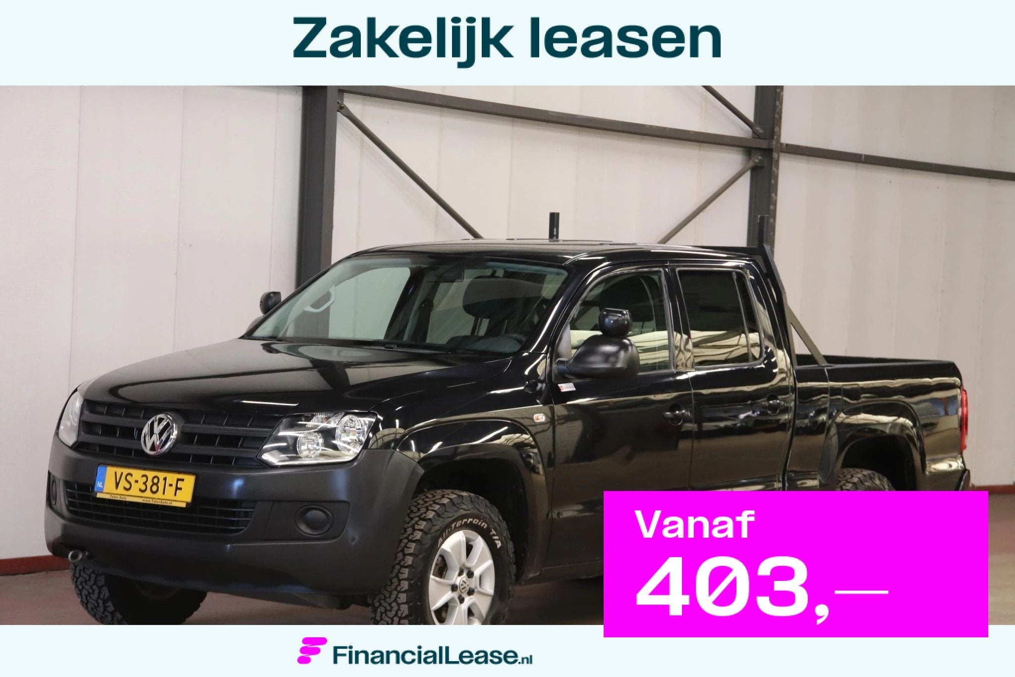 Volkswagen Amarok 2.0 TDI Dubbel Cabine 4X4 3000 KG TREKVERM, Euro 5, Stof, Gebruikt, Zwart