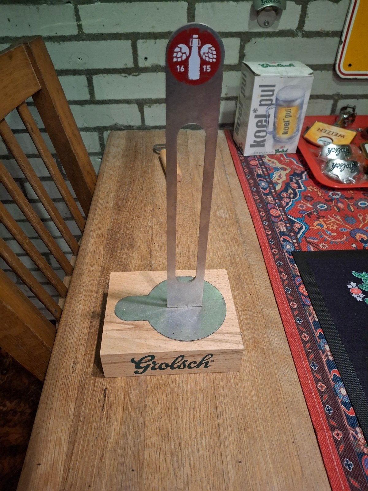 Grolsch menukaarthouder - Uniek item voor de verzamelaar, Ophalen of Verzenden