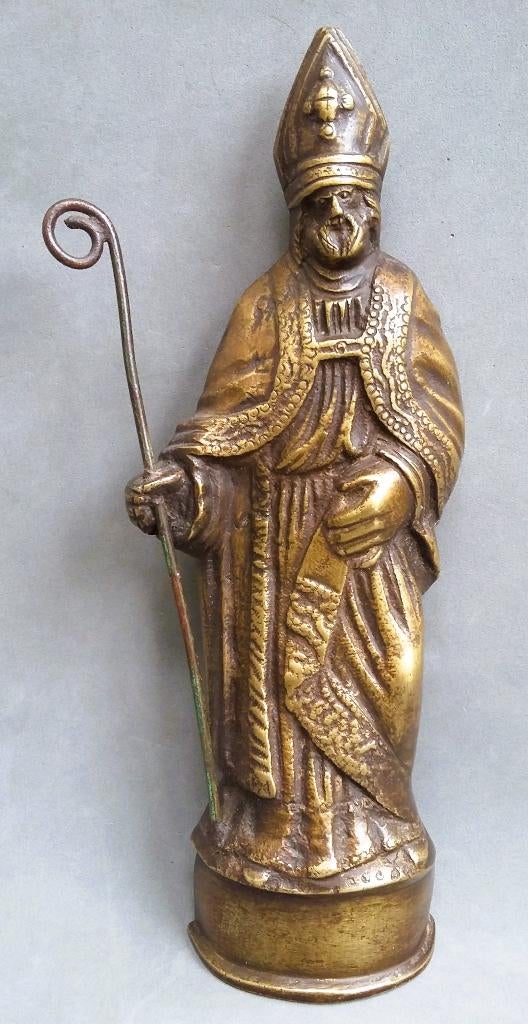 18 de eeuws Groot Bronzen Beeld Heilige Bisschop Kardinaal, Antiek en Kunst, Antiek | Koper en Brons, Ophalen of Verzenden, Brons