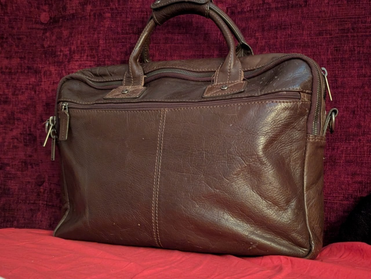 Leren Aktetas/Laptoptas - Bruin, Gebruikt, Castelijn & Beerens, 15 inch, Aktetas