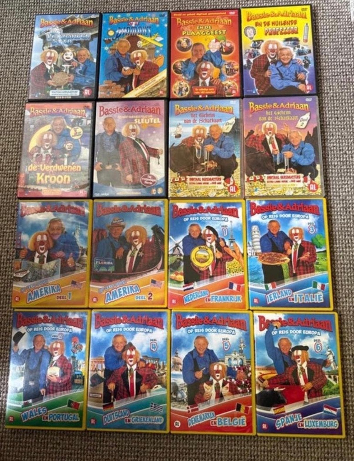 Grote collectie Bassie & Adriaan, 16 dvd’s, Alle leeftijden, Overige genres, Zo goed als nieuw, Complete serie