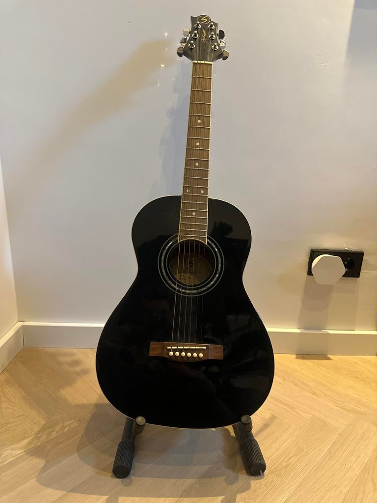 Samick Greg Bennett ST6-1 BK Westerngitaar /Zwart met steun/, Ophalen of Verzenden, Zo goed als nieuw, Western- of Steelstringgitaar