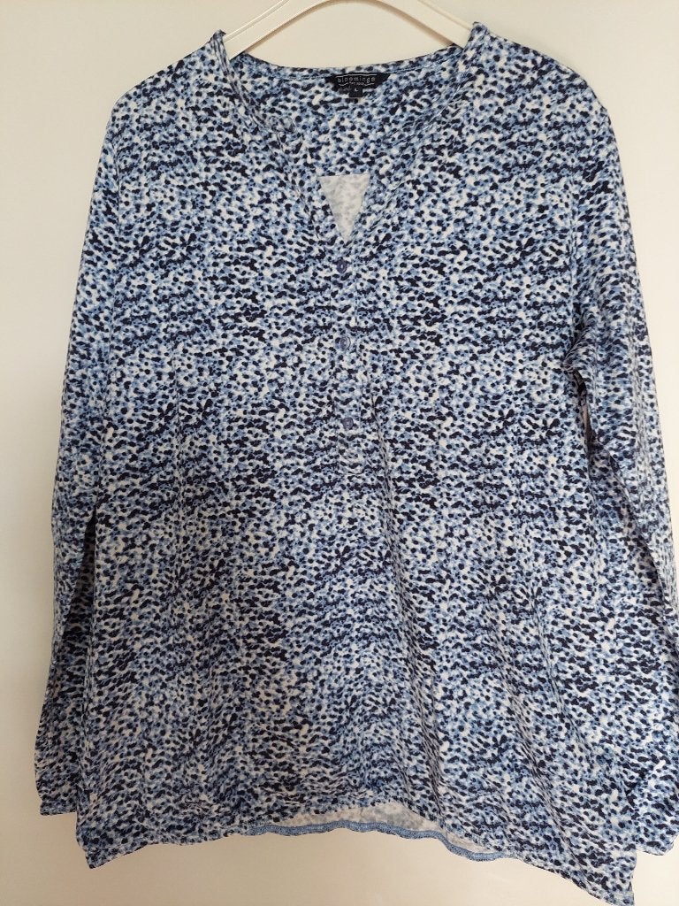 Zo goed als nieuw blouse van Blooming in Maat L., Maat 38/40 (M), Blauw, Ophalen of Verzenden, Zo goed als nieuw