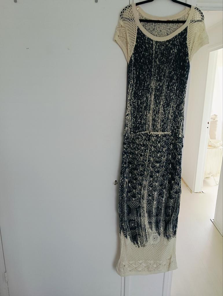 Lange maxi jurk gehaakt., Blauw, Maat 46/48 (XL) of groter, Ophalen of Verzenden, Zo goed als nieuw