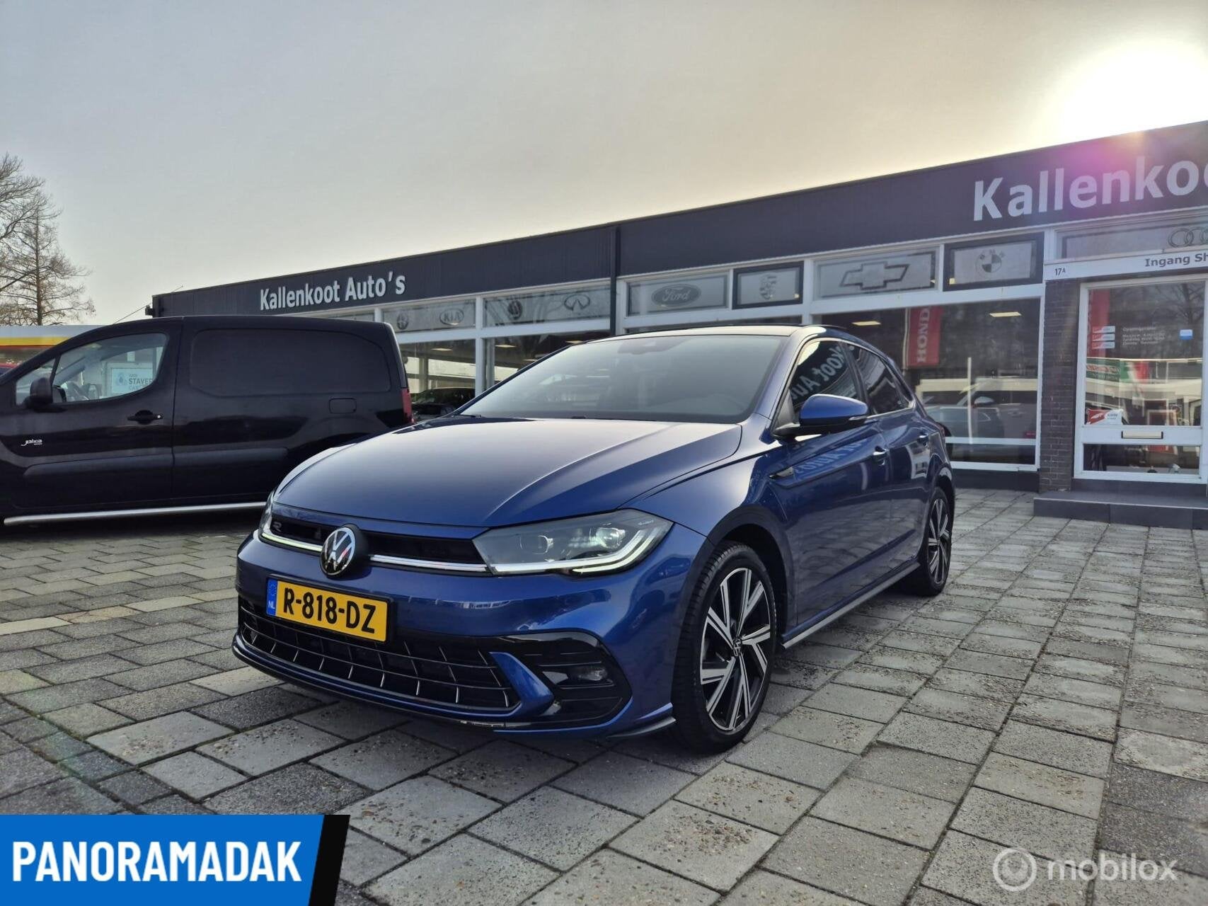 Volkswagen Polo 1.0 TSI 2x R-Line, DSG, Pano, IQ Light Grill, Auto's, Volkswagen, Stof, Gebruikt, Euro 6, Blauw