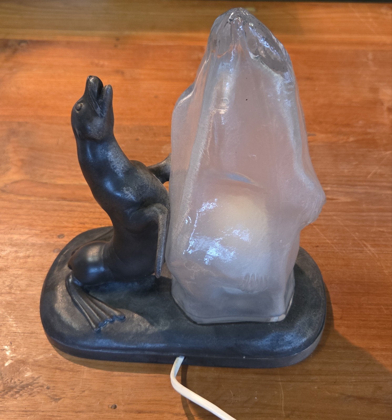 Art Deco Seal & Iceberg Lamp zeehond ijsberg lamp, Antiek en Kunst, Ophalen of Verzenden