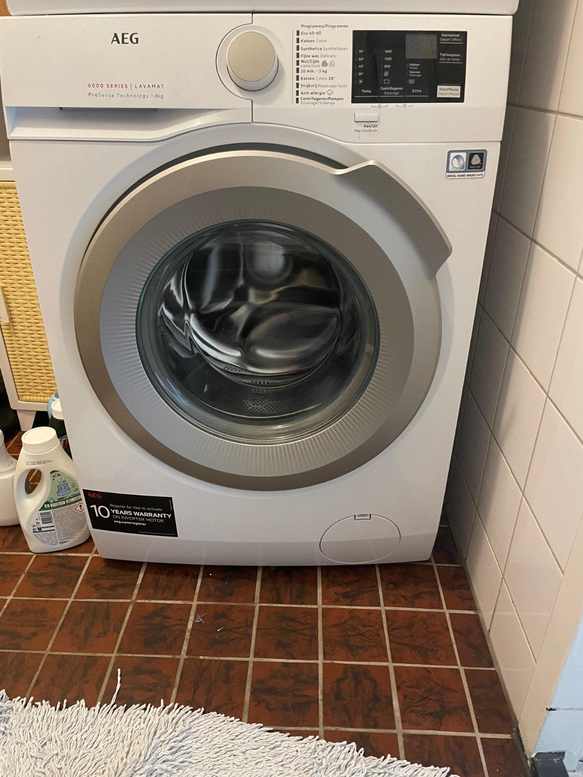 AEG 6000 Series Lavamat ProSense 1-8kg Wasmachine, Ophalen, Gebruikt, Voorlader, Kort programma