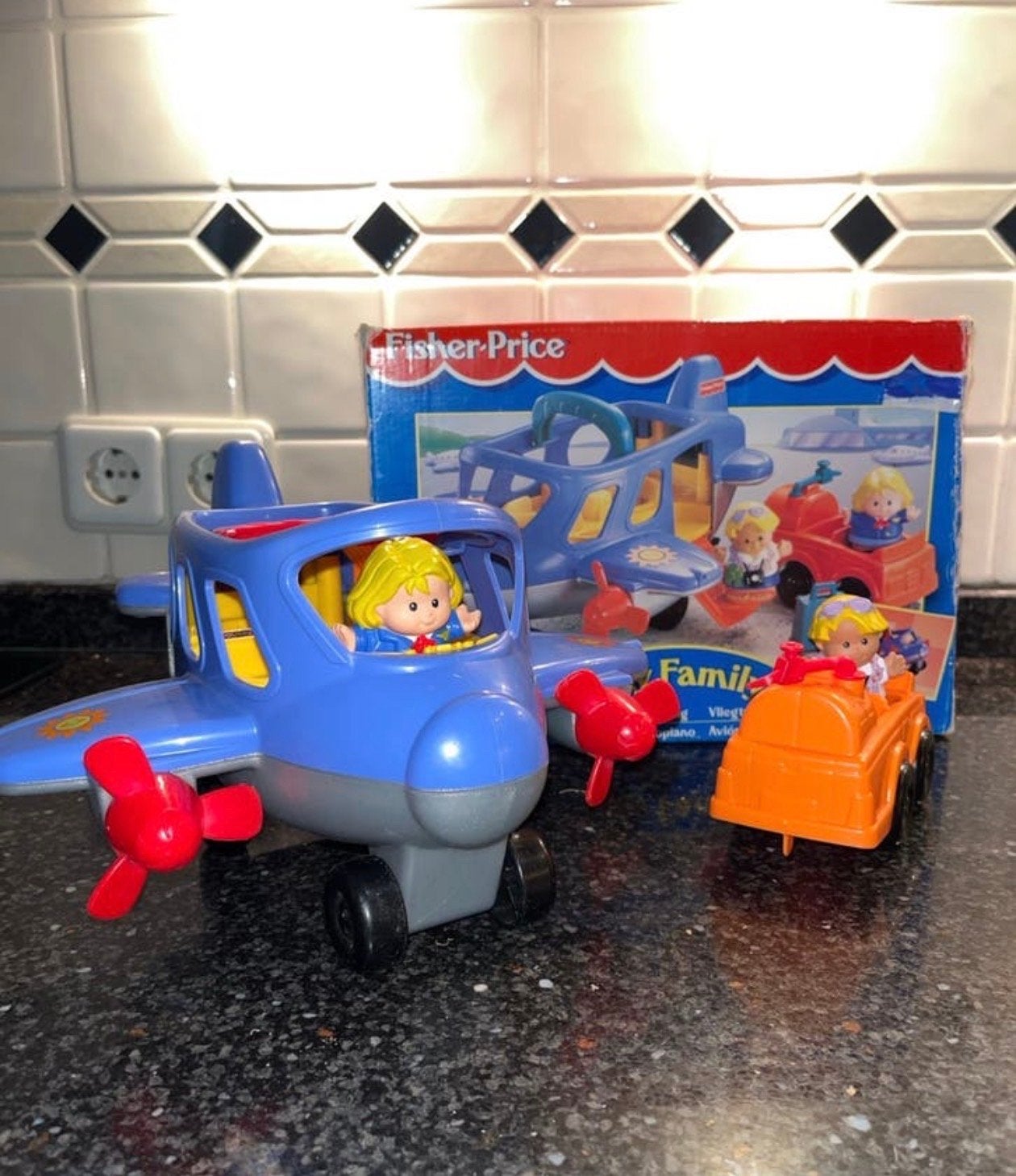 Fisher-Price Little People Vliegtuig & Auto Speelset, Kinderen en Baby's, Speelgoed | Fisher-Price, Ophalen of Verzenden, Zo goed als nieuw
