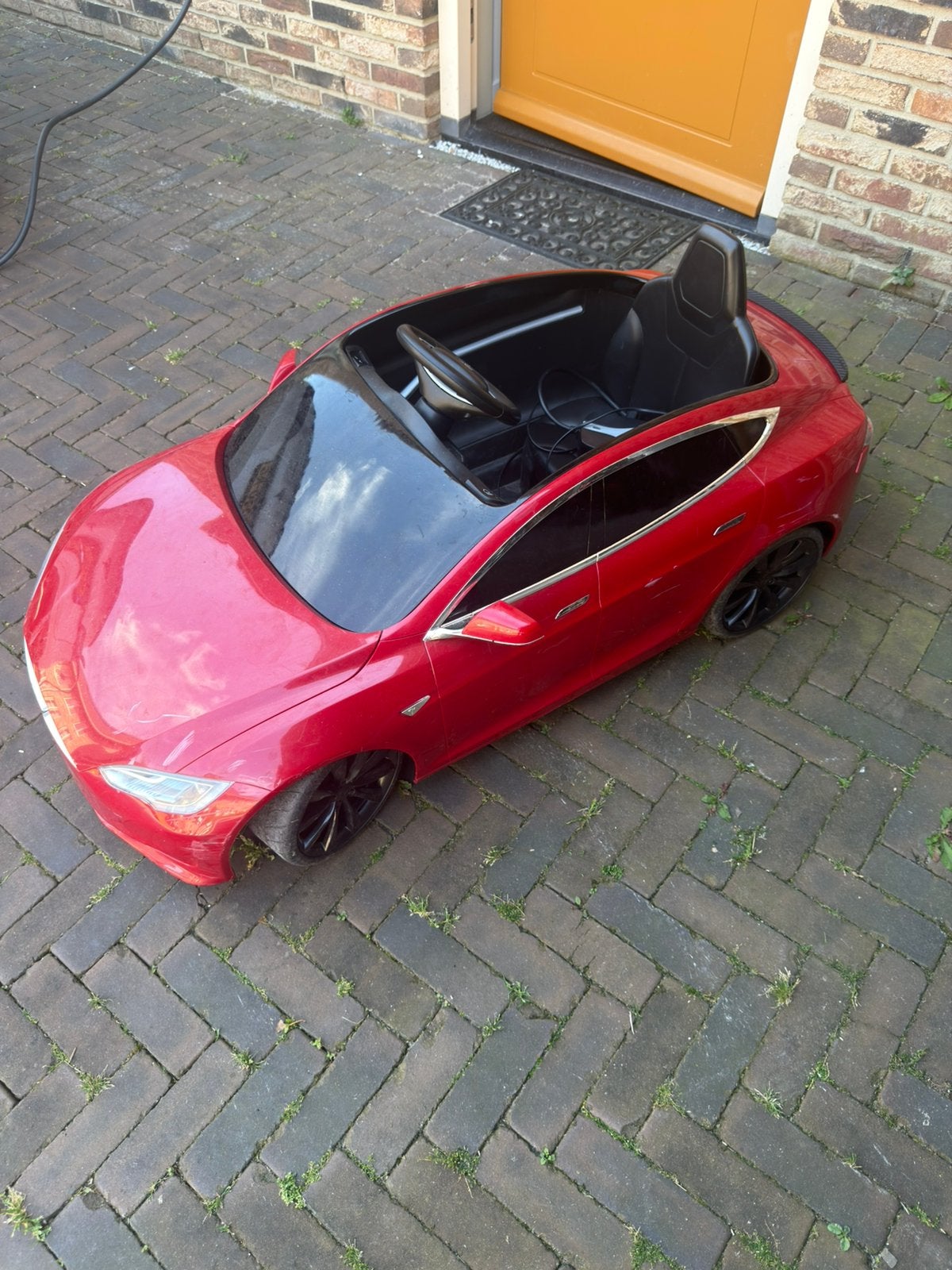 Tesla model s for kids elektrische kinderauto mini accu car, Ophalen, Zo goed als nieuw