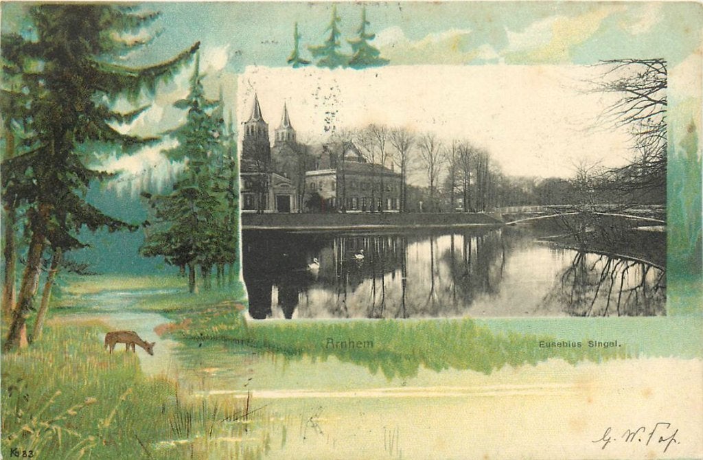 702-054-037 Arnhem Eusebius Singel, Verzamelen, Verzenden, Voor 1920, Gelderland