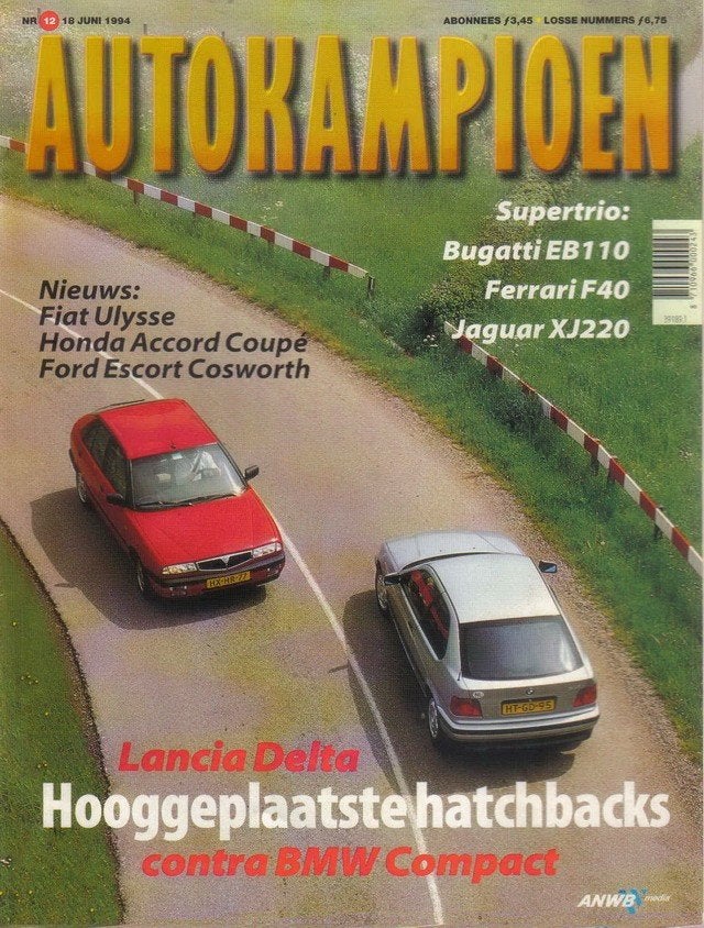 Autokampioen 12 1994 : Ferrari F40 - Jaguar XJ220 - Bugatti, Ophalen of Verzenden, Gelezen, Algemeen