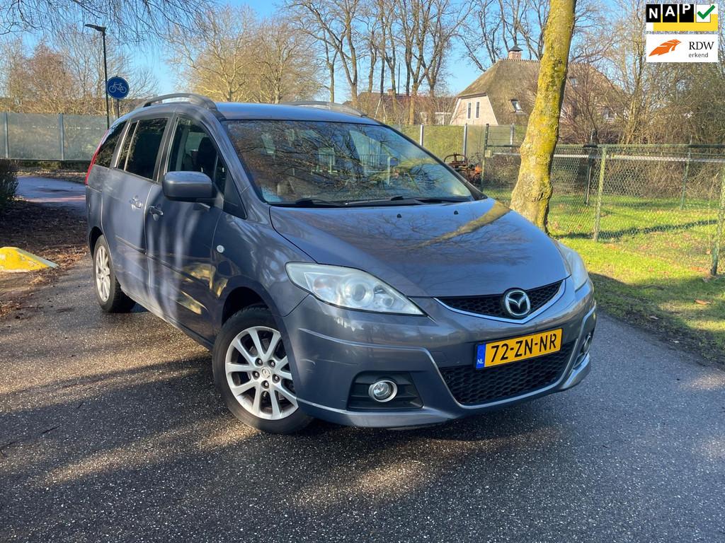 Mazda 5 1.8 Business|7-ZITS!|FACELIFT|A/C|NW KOPPELING!, Stof, Gebruikt, Zwart, 4 cilinders