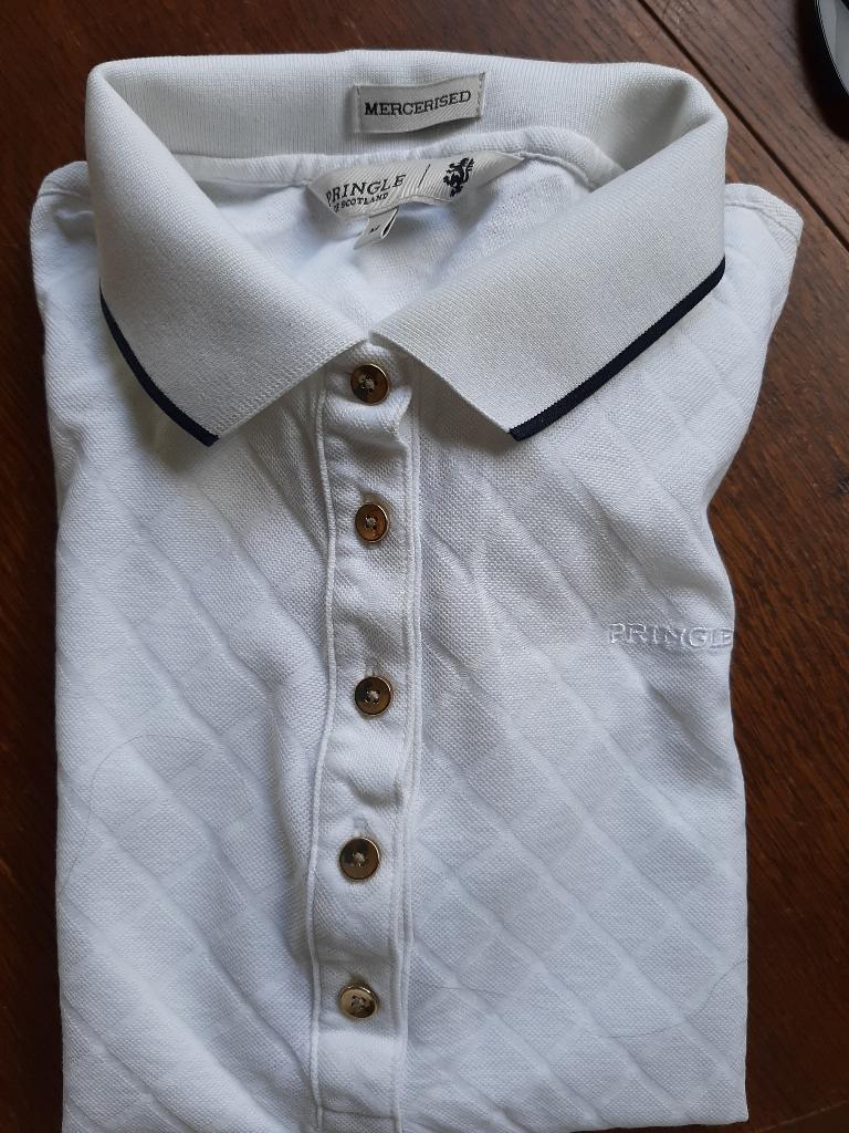 Pringle witte polo S/M, Kleding | Dames, Maat 38/40 (M), Wit, Ophalen of Verzenden, Zo goed als nieuw