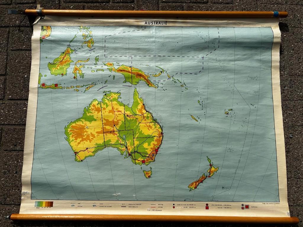 Australië en Nieuw Zeeland, Antiek en Kunst, Ophalen of Verzenden, Aardrijkskunde
