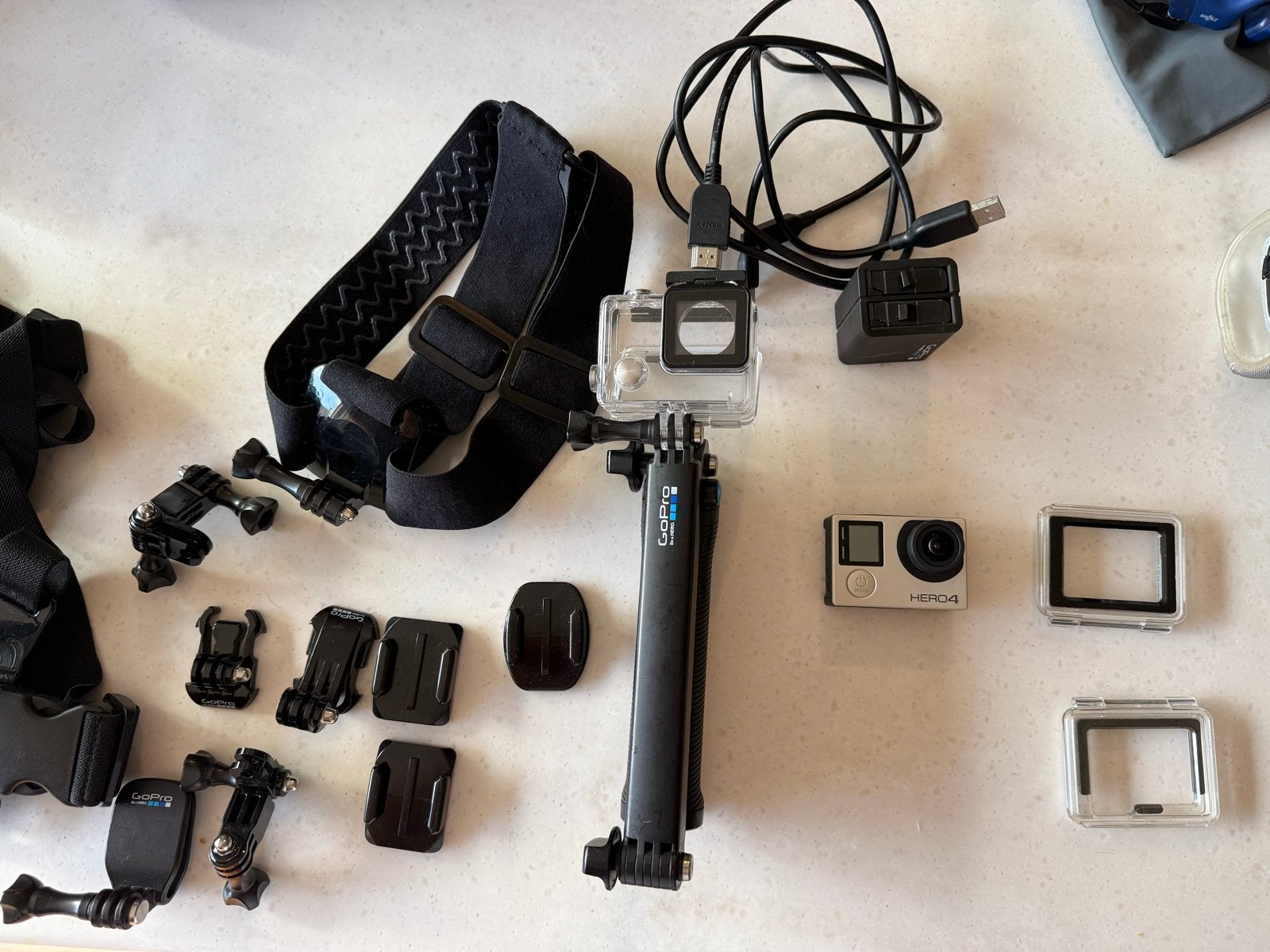 GoPro HERO4 met heel accessoires en behuizingen, Audio, Tv en Foto, Actiecamera's, Ophalen, Zo goed als nieuw, GoPro