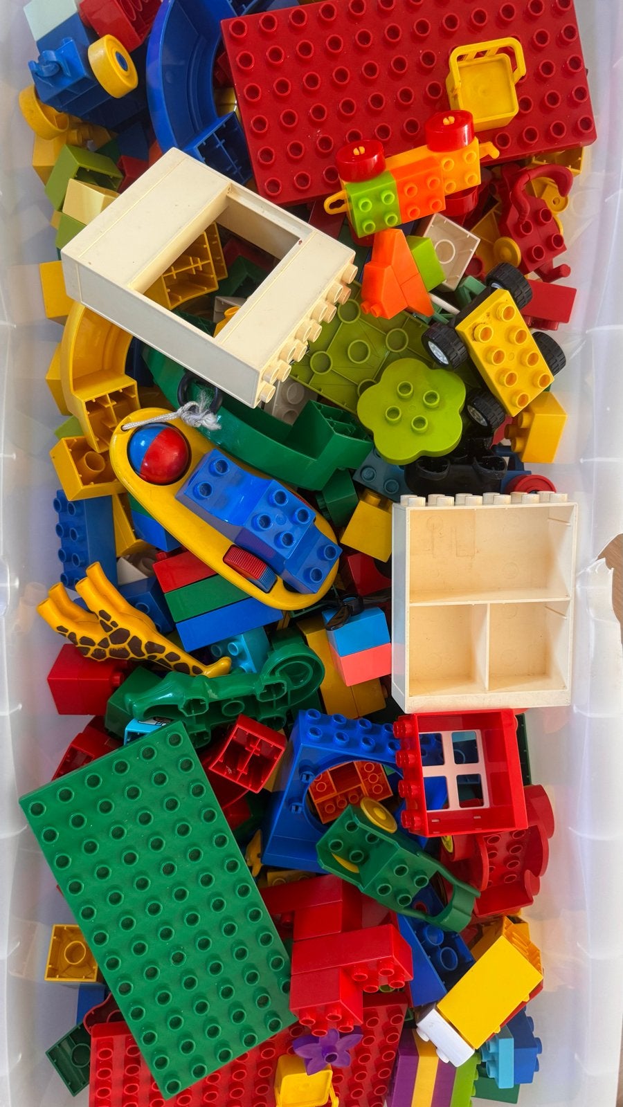 Grote partij Duplo en Lego Primo blokken, Gebruikt, Inclusief extra onderdelen, Ophalen of Verzenden, Duplo