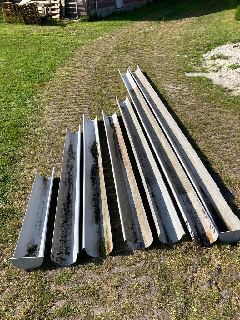 Gebruikte dakgoten, diverse lengtes, 15 cm breedte, Ophalen, Gebruikt, Pvc, 6 meter of meer