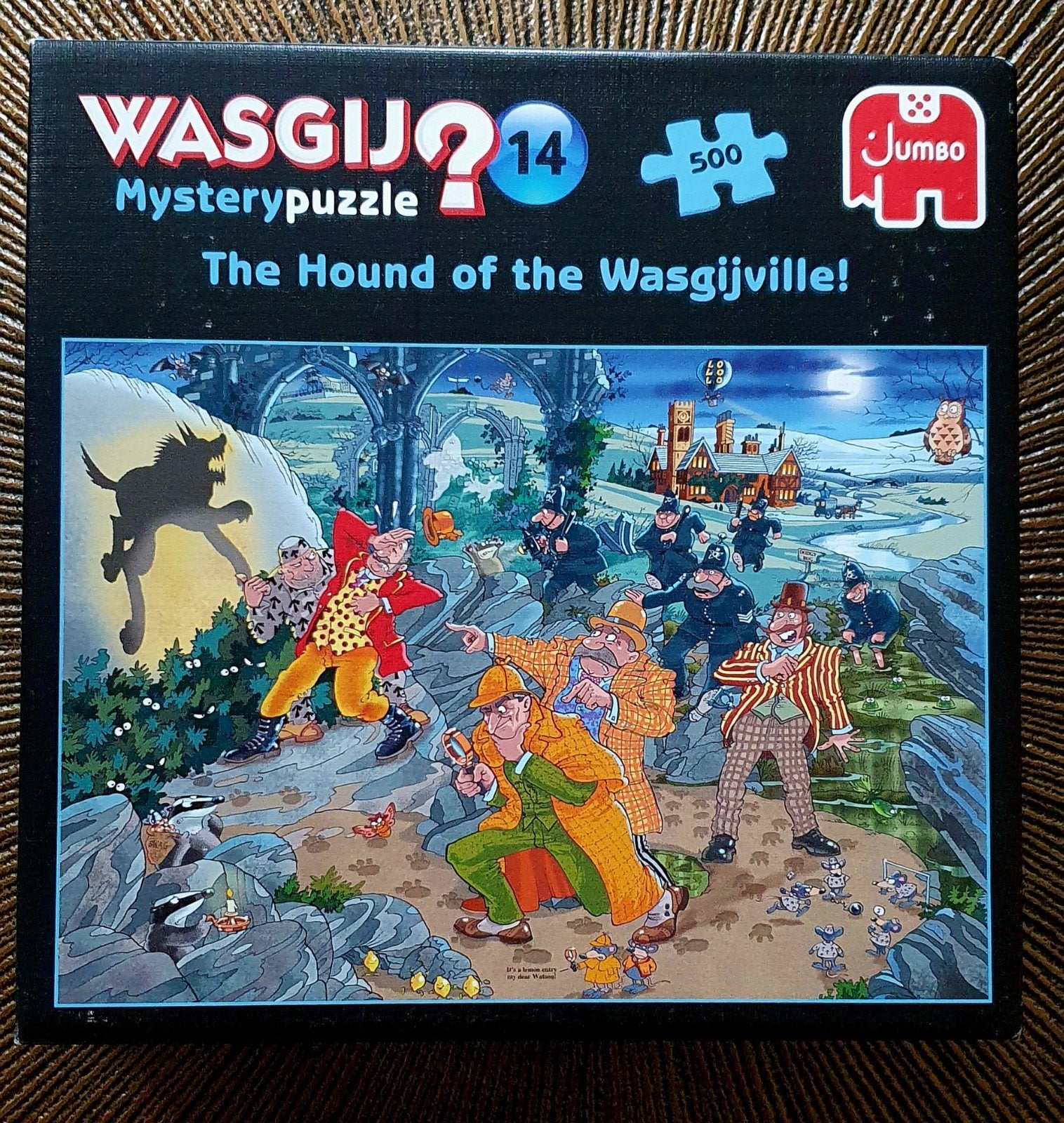 Wasgij puzzel The hound of the Wasgijville: 500, Ophalen, 500 t/m 1500 stukjes, Zo goed als nieuw