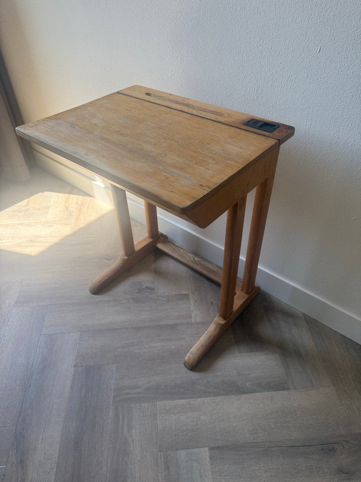 Vintage houten schoolbankje - 65x50x76cm, Ophalen, Gebruikt, 50 tot 100 cm, Minder dan 100 cm