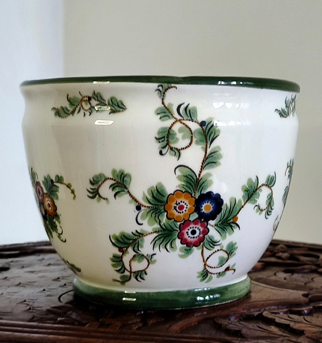 Prachtige Vintage Capodimonte Bloempot / Cachepot - Italië, Ophalen of Verzenden