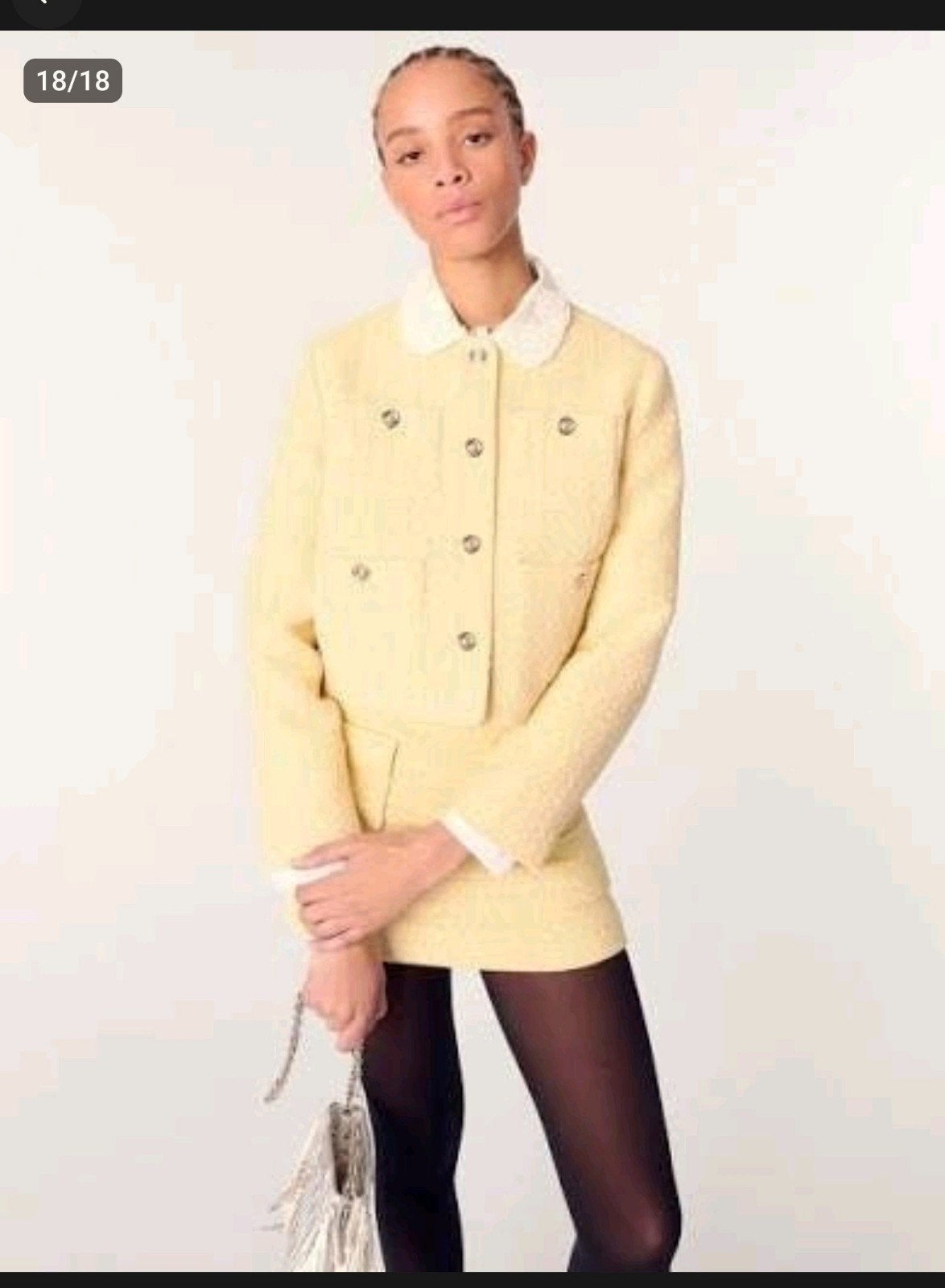 Maje Bouclé Jasje Maat 36 (S) - Zo goed als nieuw, Beige, Nieuw, Ophalen of Verzenden, Maje