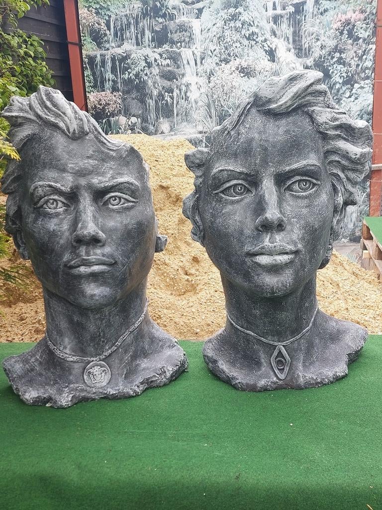 Gezichten, hem en haar, Tuin en Terras, Tuinbeelden, Ophalen, Nieuw, Beton, Mensenbeeld
