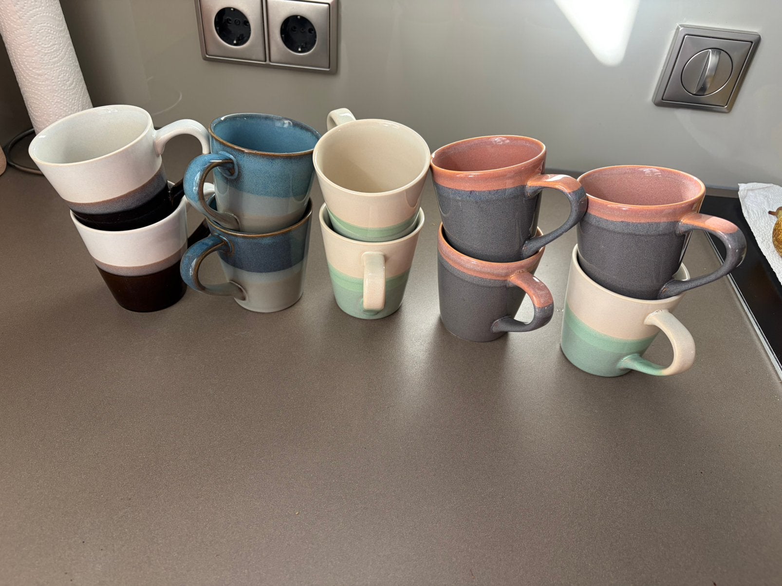 Gemêleerde koffiekopjes met oor, 10stuks, Huis en Inrichting, Ophalen of Verzenden, Gebruikt, Keramiek, Kop(pen) en/of Schotel(s)