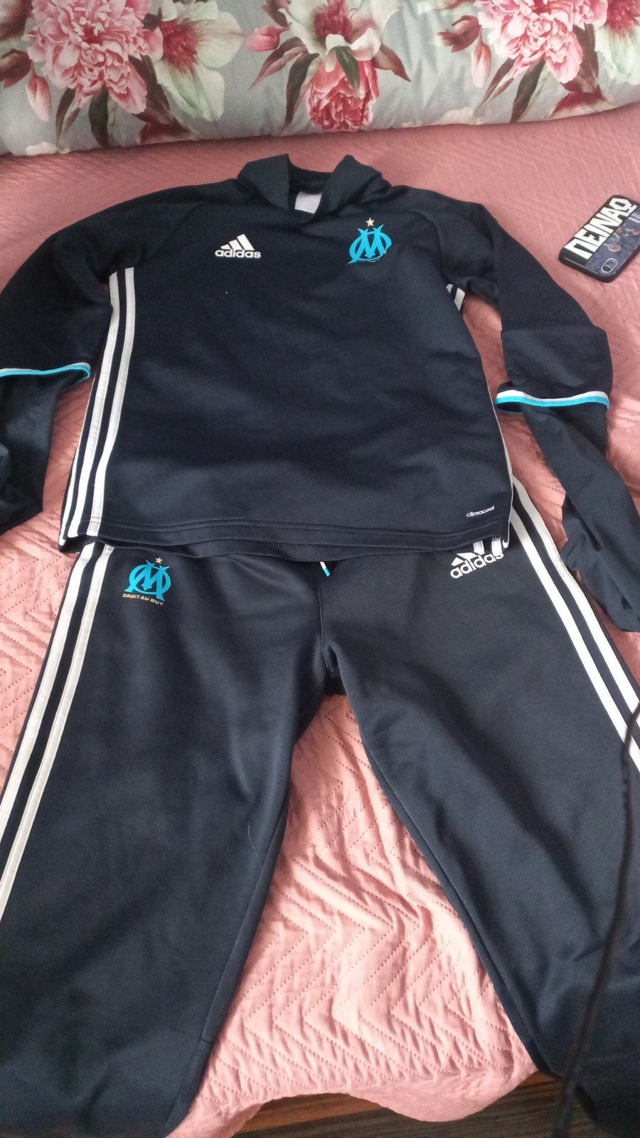 Adidas Olympique Marseille Trainingspak - Maat M, Maat 38/40 (M), Overige typen, Ophalen of Verzenden, Gedragen