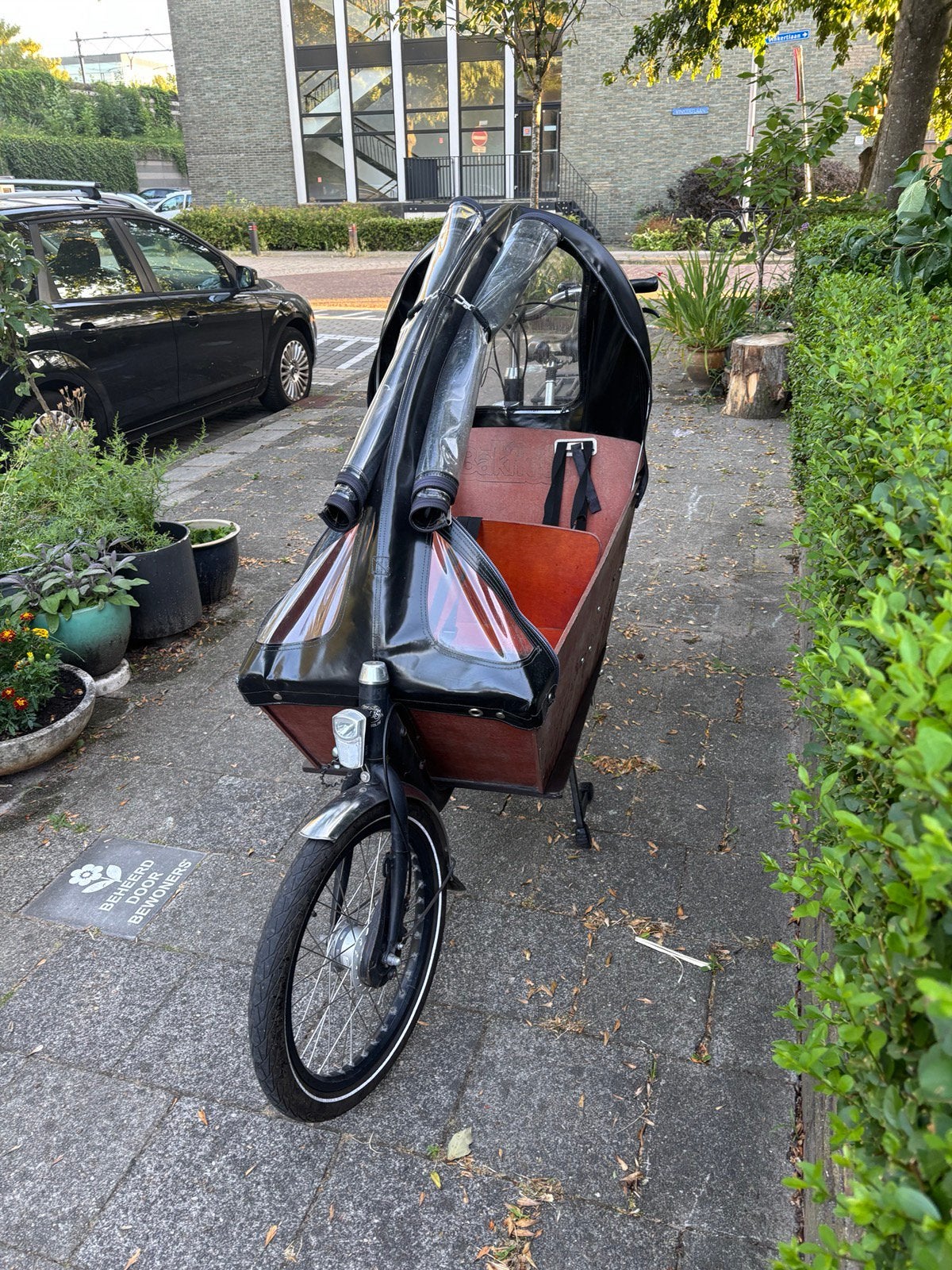 Elektrische Cargo Long bakfiets (met storing), 4 kinderen of meer, Gebruikt, Huif, Ophalen